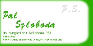 pal szloboda business card